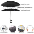 Double Layer Car Inverted Umbrella With C Shape Handle