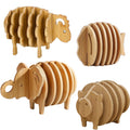 Wooden Animal Coasters Set