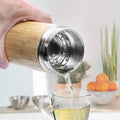 17Oz Vacuum Insulated Stainless Steel Travel Bamboo Tea Cup