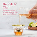 Gold And Silver Rim Transparent Plastic Party Cup