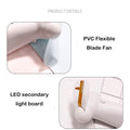 Personalized Light Up LED Mini Handheld Fan with White Handle