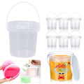 Reusable Clear Plastic Containers Pail Buckets With Lids