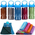 Microfiber Cooling Towel in Water Bottle