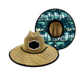 Straw Hat With Custom Patch And Full Color Underbrim Imprint