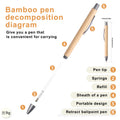 Retractable Bamboo Stylus Ballpoint Pen With Clip