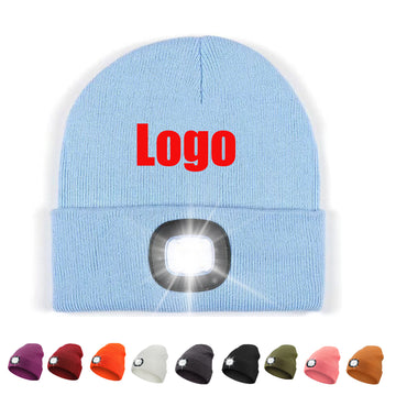 Unisex Warm Beanie With Rechargeable Usb Light