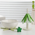 Christmas Tree Coasters Bamboo Tree Trivet Set