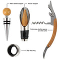 4 - Piece Wine Tool Set in Round Redwood Box