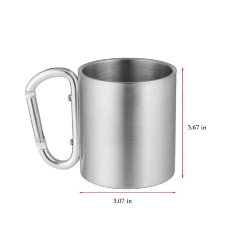12 Oz Double Wall Stainless Steel Cup With Carbiner