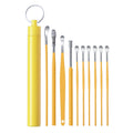 10Pcs Portable Stainless Steel Ear Scoop Set W/ Storage Box