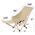 Folding Chair With Footrest And Pocket(350Lb Capacity)
