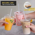 12 Oz Clear Plastic Cups With Lids And Straws