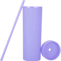 16Oz Skinny Double Wall Acrylic Tumblers With Straws