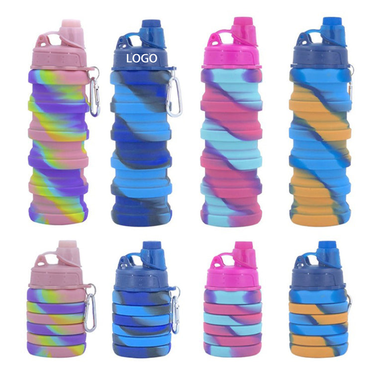 Silicone Portable Foldable Sports Bottle With Clip