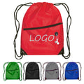 Polyester Drawstring Backpack W/ Zipper