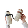 Portable Vacuum Coffee Mug With Temperature Display & Handle