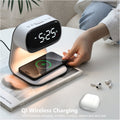 Bedside Lamp with Clock with 10W Wireless Charging