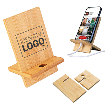 Durable Bamboo Phone Holder With Chargeable Hole
