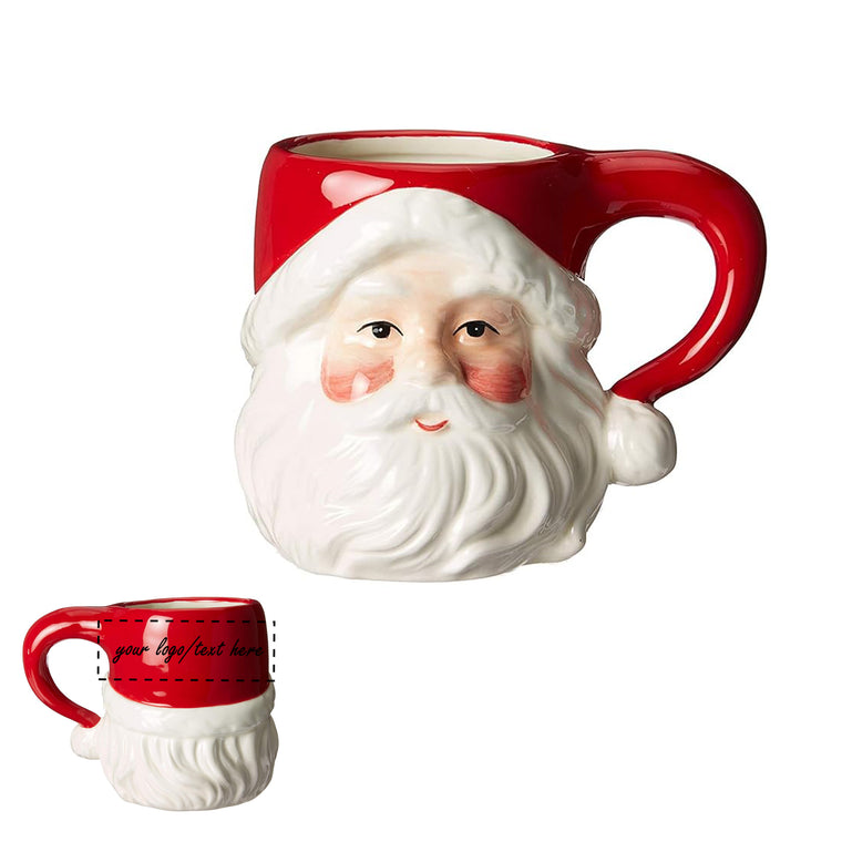 Christmas Ceramic Classic Santa Claus Head Drinking Mug