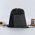 Drawstring Backpack With Front Pocket And Mesh Side Storage