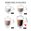 Insulated Clear Glasses Coffee Mug 14 Oz