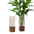 Artistic Glass Vase Flower Vase With Wooden Base