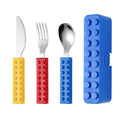 Fun Building Block Design Toddler Utensils