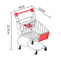 Mini Metal Shopping Cart Supermarket Handcart Basket Toy