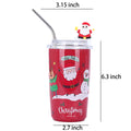 Christmas Drink Straw Double Layer Stainless Steel Mug