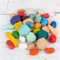 Toddler Montessori Toys Wooden Sorting Stacking Rocks Stones