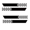 Black Checkered Car Sticker Transparent Background 11.8 X 2.36 In