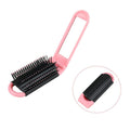 Compact Folding Hair Brush With Mirror