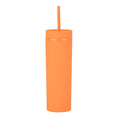 16Oz Skinny Double Wall Acrylic Tumblers With Straws