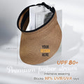 Women's Straw Beach Sun Hat UPF 80+