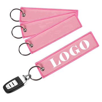 Pink Embroidery Aviation Flight Keychain