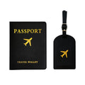 Leather Passport Holder Cover And Luggage Travel Bag Tag Set