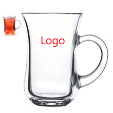 3.4 Oz Heat Resistant Clear Glass Coffee Mug With Handle