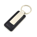Rectangular Metal PU Leather Keychain