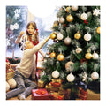 Christmas Tree with Pine Cones and Berries Snow Flocked Tips