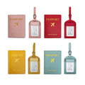 Leather Passport Holder Cover And Luggage Travel Bag Tag Set