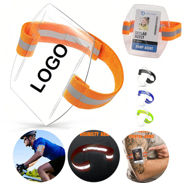 Reflective Armband Card Holder with Adjustable Elastic Strap