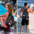 Swim Drawstring Backpack Mesh Bag With Wet Dry Compartments
