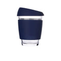 8.5 Oz Glass Coffee Mug With Silicone Lid And Insulated Sleeve