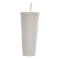 Double Wall Studded Tumbler with Lid and Straw