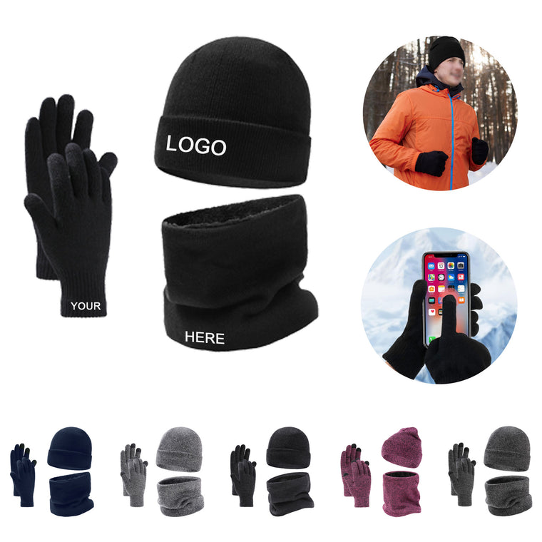 Winter Hat Scarf Gloves Set