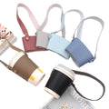 Reusable PU Leather Coffee Cup Sleeve W/ Strap