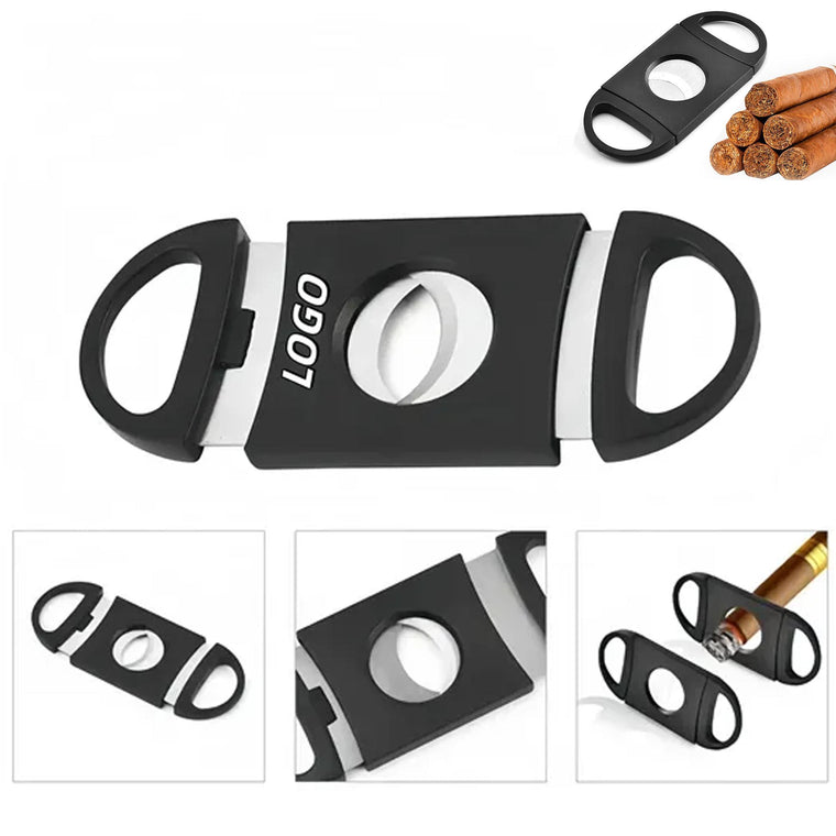 Custom Black Cigar Cutter Double Blade Guillotine