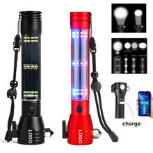 Multi-Function Solar Power Car Safety Hammer Flashlight