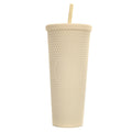 Double Wall Studded Tumbler with Lid and Straw