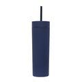 Double Wall Matte Finishing 16Oz Plastic Straw Tumbler